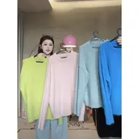 晶咕佳佳【】圆领套头绒感长袖保暖毛衣