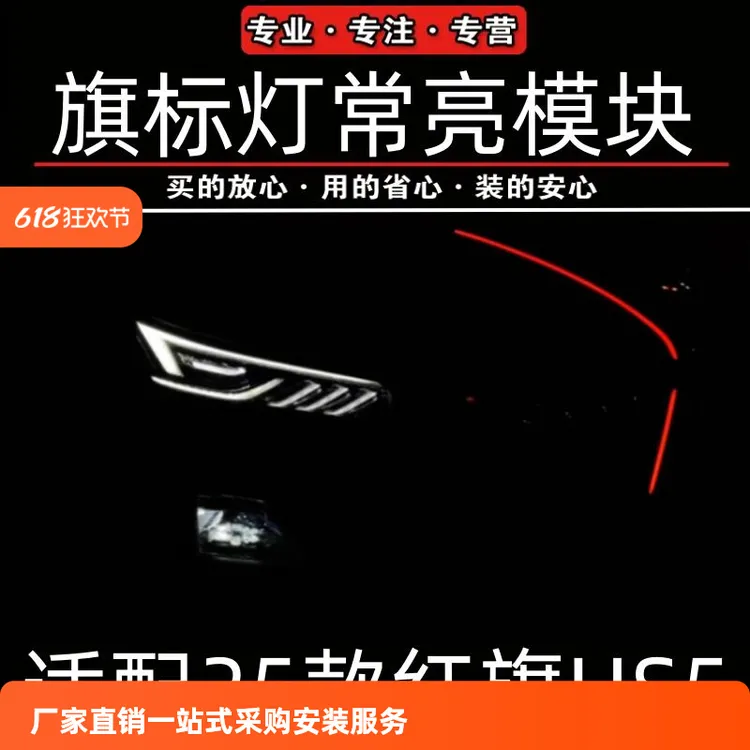 25款红旗HS5旗标灯常亮模块H5解码器H6H9中网流光灯LED遥控4S专供