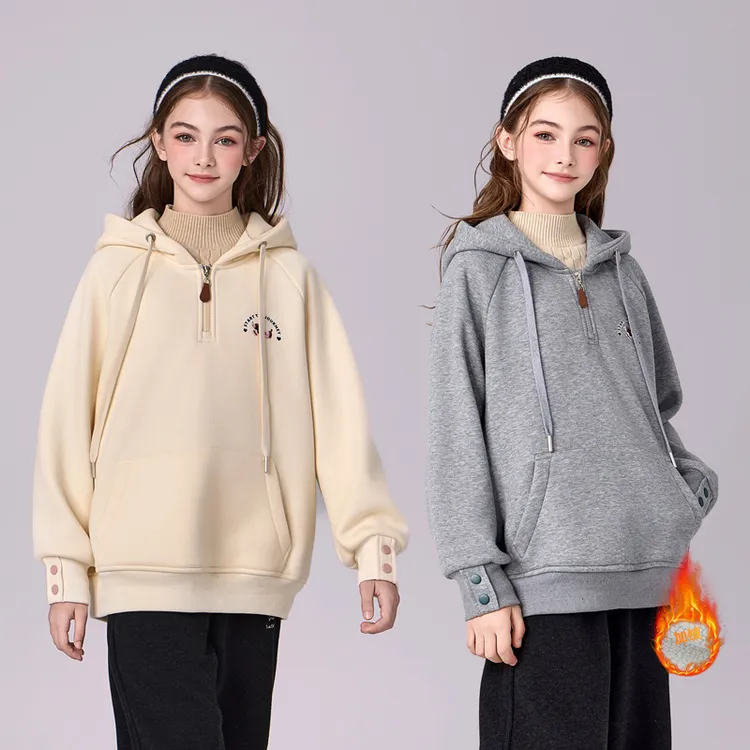 2456【现货】女加绒卫衣爆款2025冬季新款正品洋气漂亮女孩内搭卫衣