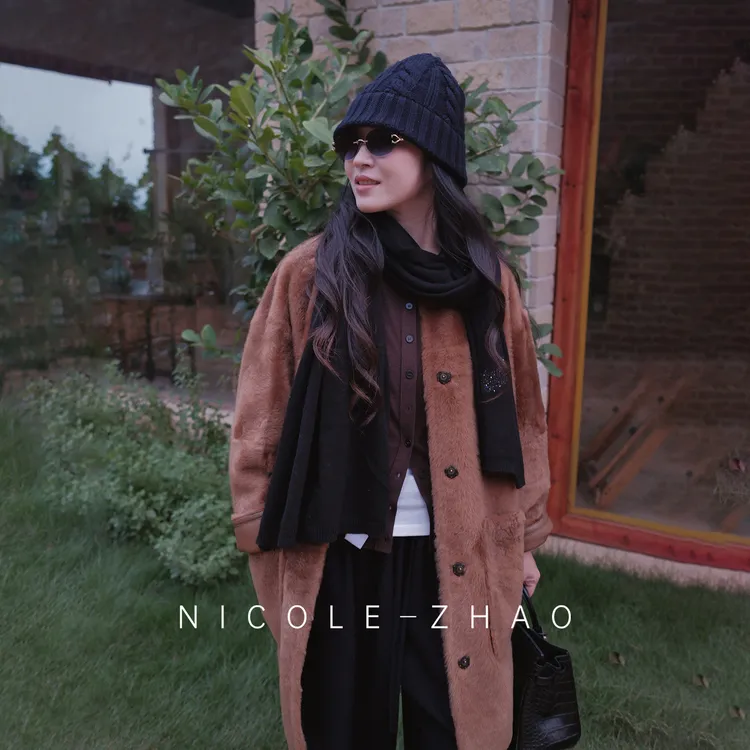 4NWP047【贵姐NICOLE】西班牙拉贡设计师高端圆领时尚百搭外套