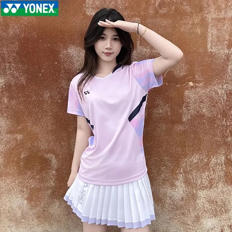 新款YONEX尤尼克斯YY羽毛球服运动比赛服女款上衣T恤透气速干