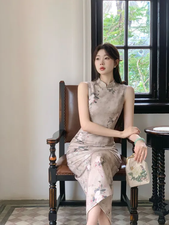 EIA一尧新中式国风【一溪烟雨】气质古朴禅意旗袍连衣裙复古显瘦裙