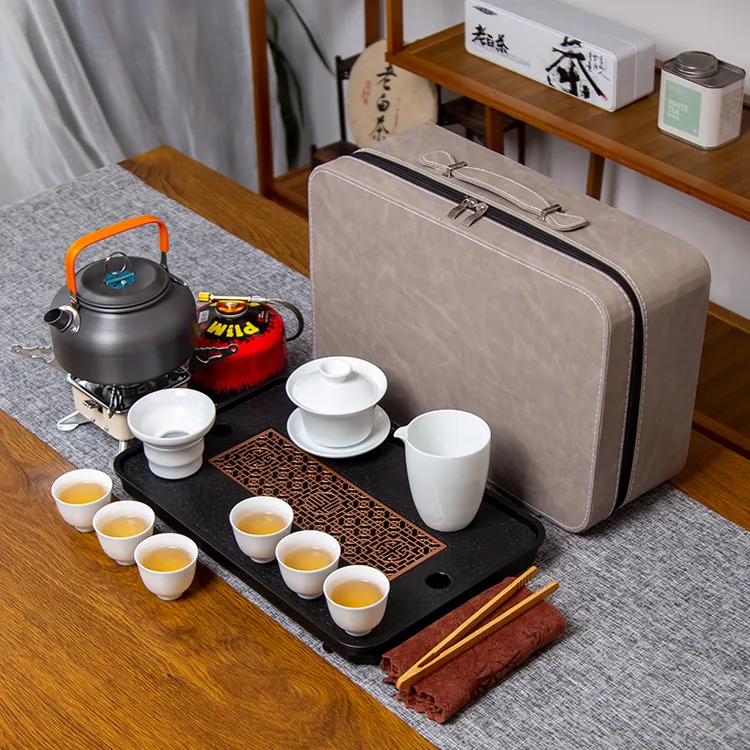 户外露营便携式旅行茶具套装功夫茶具带烧水炉野外煮茶壶泡茶装备