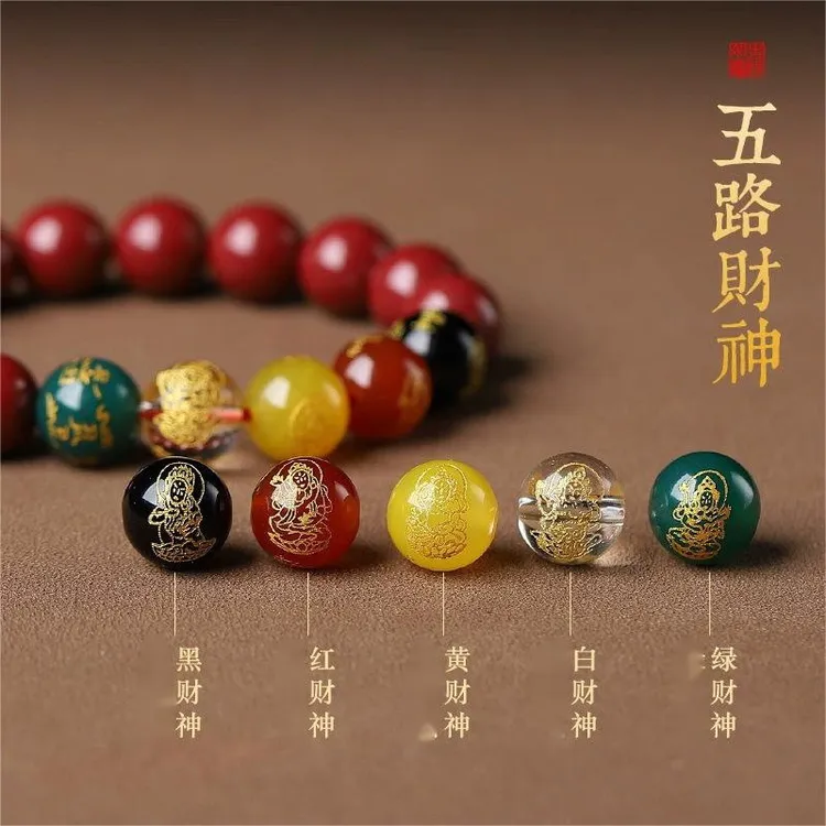 铜合金亚克力手链 红色男女通用星座/生肖首饰黄财神欧若智性风