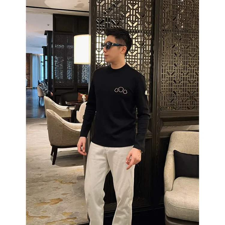 【立体袖标】秋冬厚款莫代尔硅胶男士T恤百搭休闲高级感男装长袖