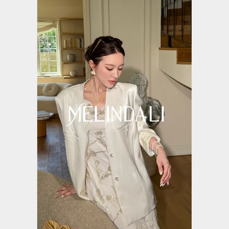 Melinda Li【女绅西装】优雅职场醋酸简约高级感气质无领西装外套秋