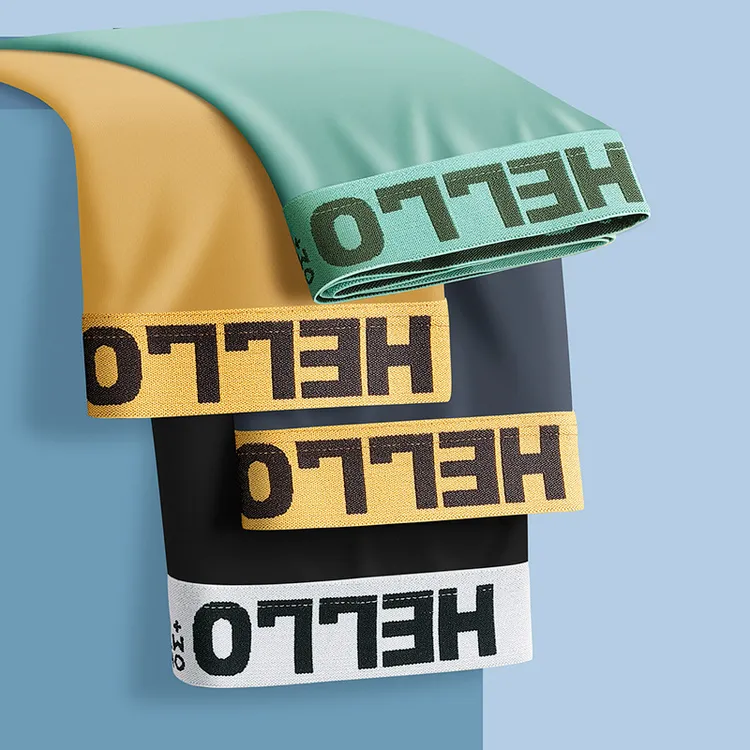 hello男士内裤夏季冰丝青少年舒适平角四角肥佬裤衩蓝色短裤运动