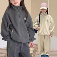 女童加绒套装冬季2025新款洋气保暖童装加厚儿童两件套冬装