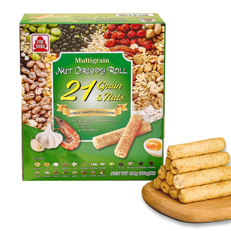山姆超市 综合谷物坚果香脆卷(蒜香虾蛋黄口味)(膨化食品)680g