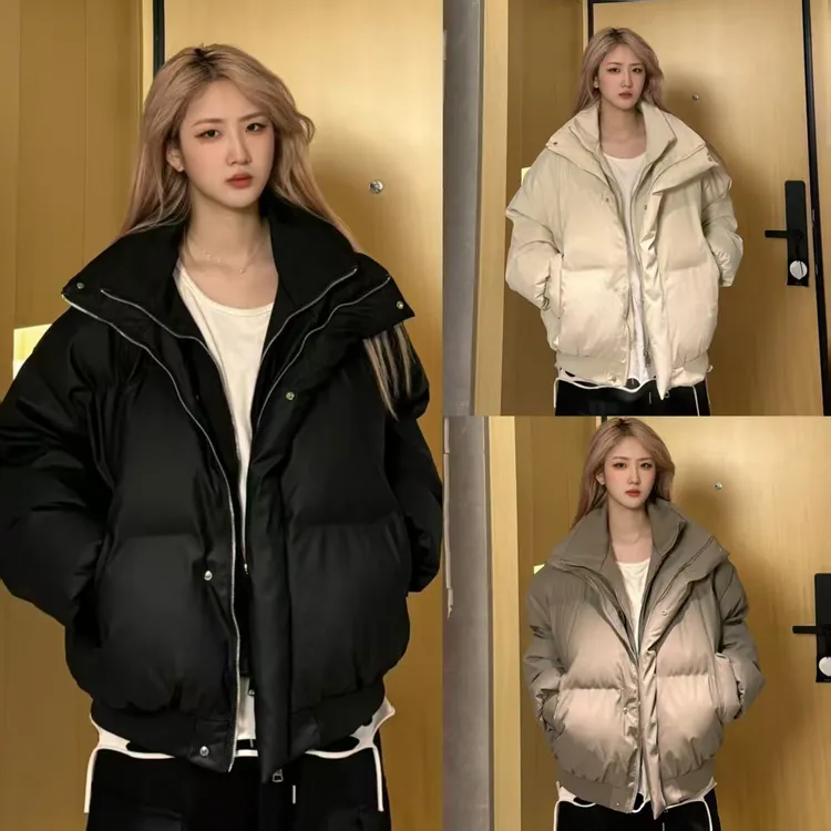 【现货+假两件棉服】立领皮衣保暖棉衣男女款棉服棉服加厚韩版潮流
