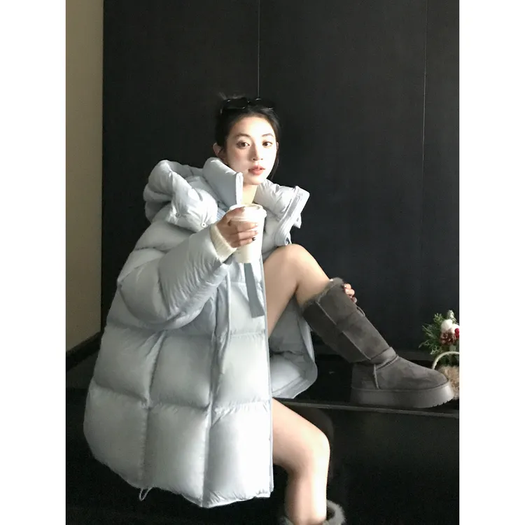 MG小象 暴雪时分'250G高克重廓形羽绒服女冬保暖中长款白鸭绒外套