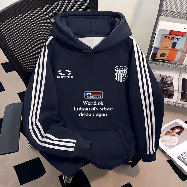 jtrt高街个性字母印花设计感男女款秋冬季潮牌时尚复古风连帽卫衣