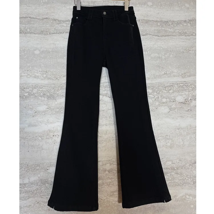 TANTAN 显瘦百搭休闲微喇冬季开叉牛仔裤4401