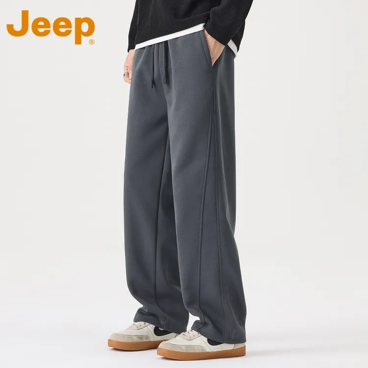 JEEP吉普美式高街直筒卫裤男款春秋季潮牌宽松阔腿运动休闲男裤子