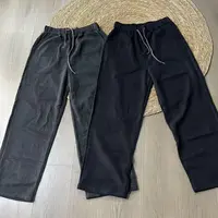 【若汐女装】欧版宽松休闲百搭设计款仿羊绒时尚糯米直筒裤25121