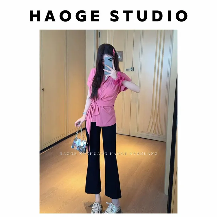 浩哥严选●九分裤X5XXK0821A休闲裤预小众微喇设计感日常百搭通勤