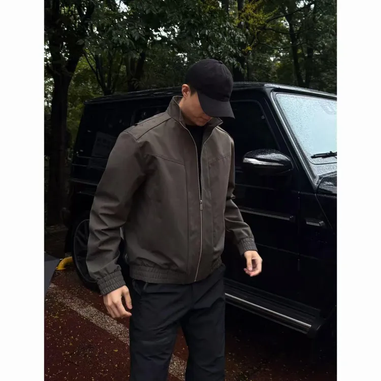 美式复古廓形立领飞行员外套男款春秋潮牌宽松三防冲锋衣工装夹克