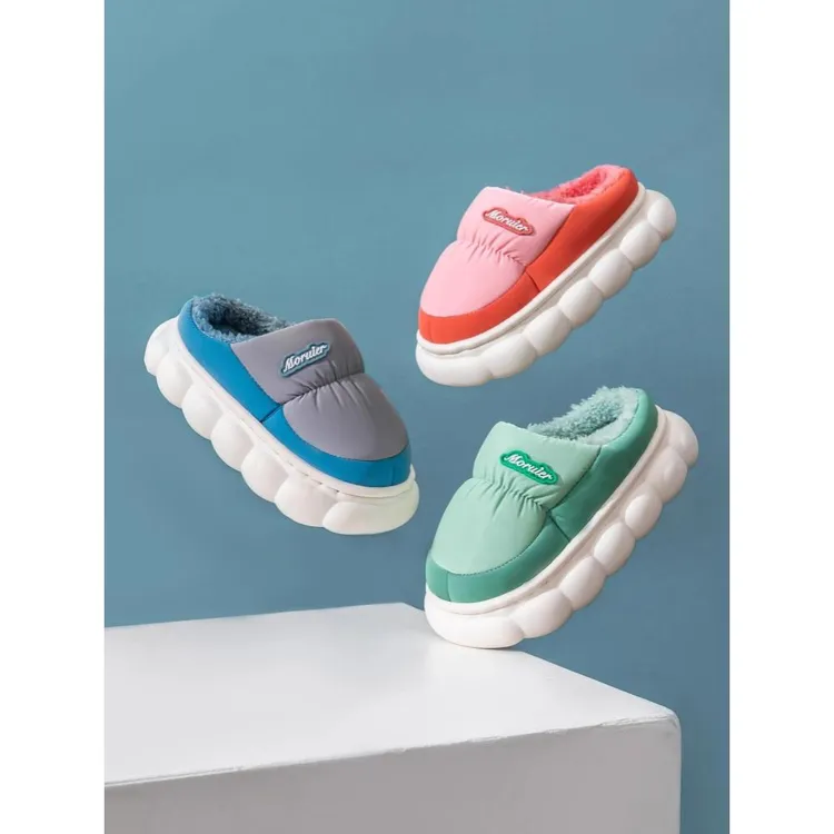 冬季儿童棉拖鞋男防水厚底防滑 2025新款室内外穿毛绒女宝宝棉鞋