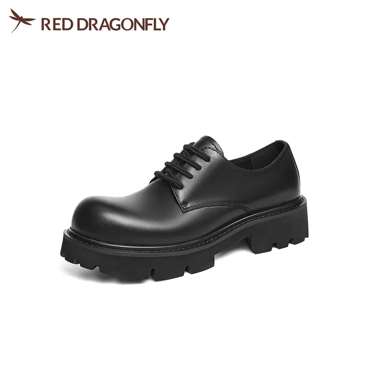 红蜻蜓皮鞋男2025冬季新款男鞋商务正装男士皮鞋大头增高德比鞋男