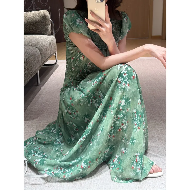 MILD OATH现货【绿野仙踪】法式高级感绝美碎花收腰显瘦连衣裙裙子
