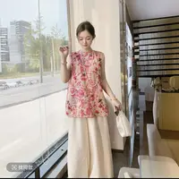 399夏季新款时尚复古新中式套装洋气气质显瘦减龄法式高腰