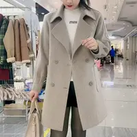 秋冬新款气质高端中长款柔软宽松版加棉加厚保暖韩版呢子大衣8077