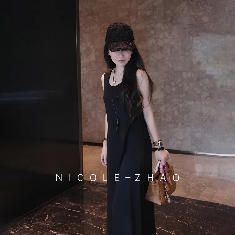 【贵姐NICOLE】进口棉夏薄款一片式背心裙无袖连衣裙5NQW030