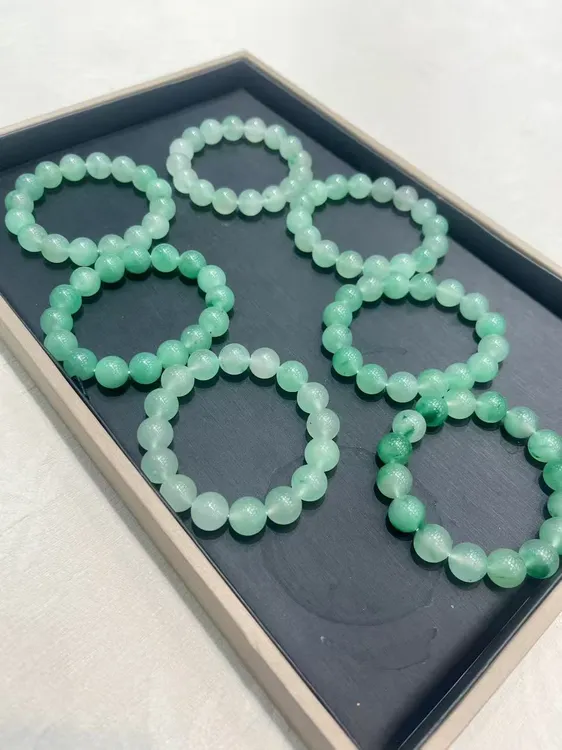 天然玉石非洲翠手串冰透绿色串珠基地发货多样性拍一发一