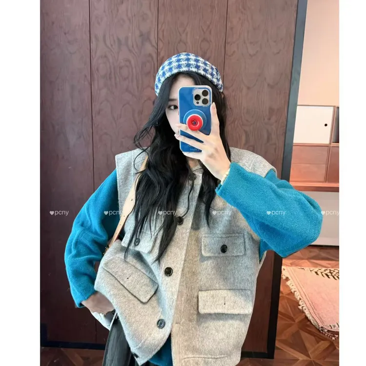 PCNY「口袋莫吉托」不理理秋季新款时尚设计感无袖短外套女