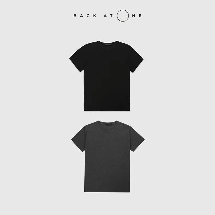 BackAtOne“面膜t系列-轻时光“亲肤舒适圆领短袖T恤 BFS-1BA382K-K