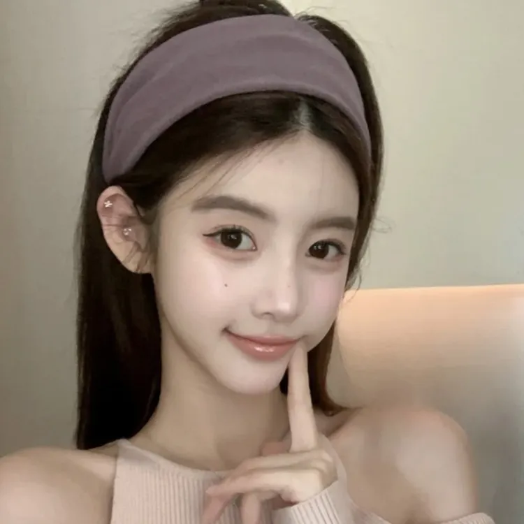 温柔芋泥紫~韩系秋冬软糯糯宽边发箍气质头箍慵懒风加宽发带头饰