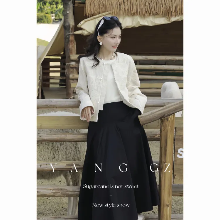 YANG GZ现货【白露为霜】新中式棉麻腰果花外套女 GZ5151GL602029