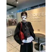 洋气黑色短款西装外套女秋季新款韩系宽松高级感休闲上衣夹克潮