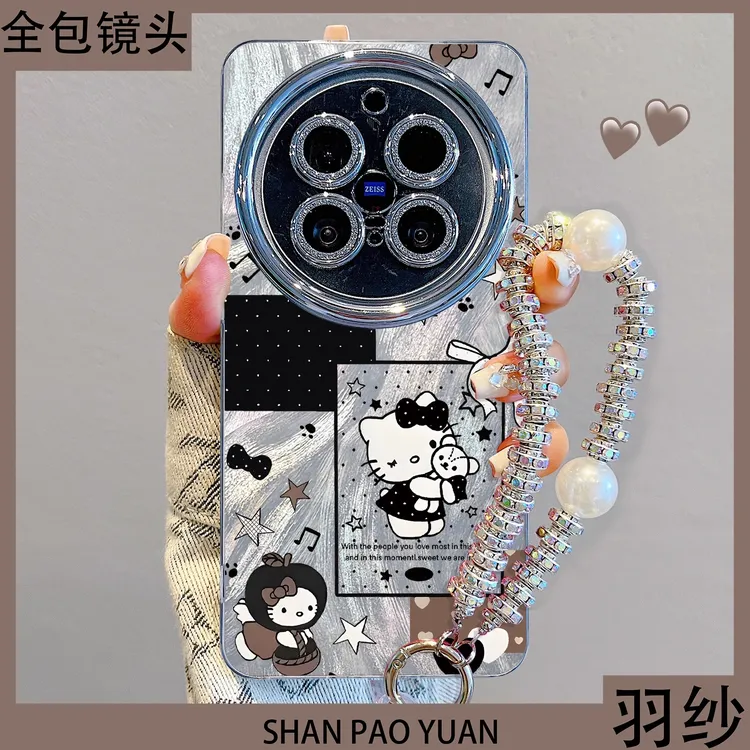 可爱创意KT猫适用vivox200手机壳卡通x100新款防摔外壳全包壳手链