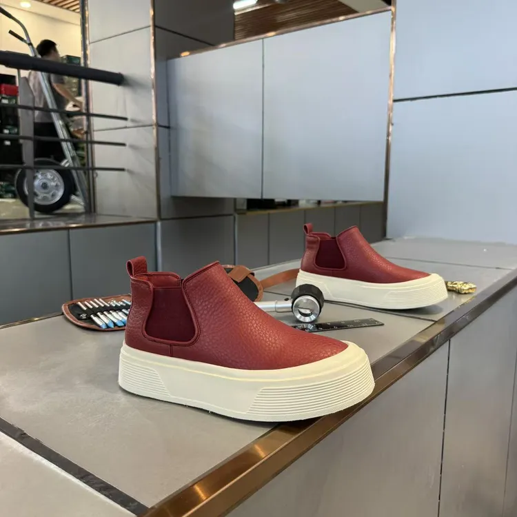 休闲拼色增高时尚休闲鞋运动鞋极简风冬季烟筒靴男士