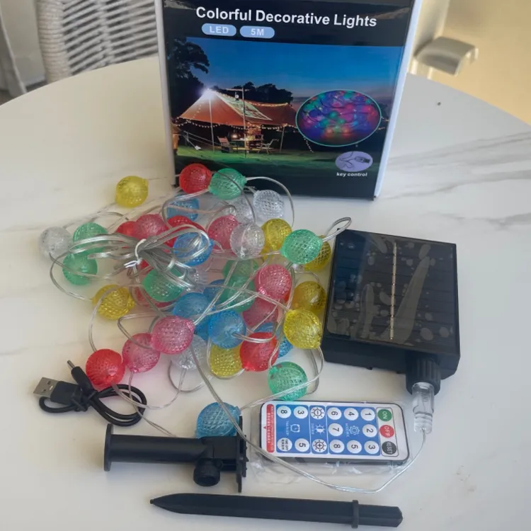 太阳能LED灯串户外防水庭院装饰七彩灯花园氛围灯