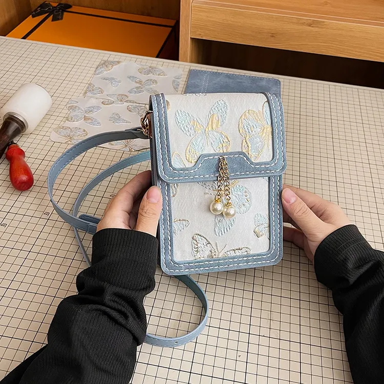 DIY自制手机包广西壮族传统壮锦提花织锦图案纹样花边民族特色