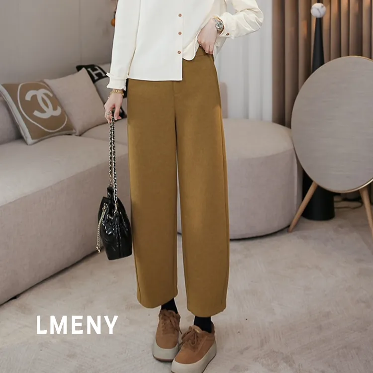 LMENY“云朵气球裤”天丝绵羊毛~加厚绒松紧腰立裁九分裤25DK026