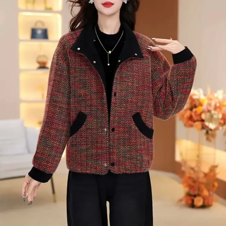 秋冬新款优雅气质女装时尚休闲洋气短外套上衣