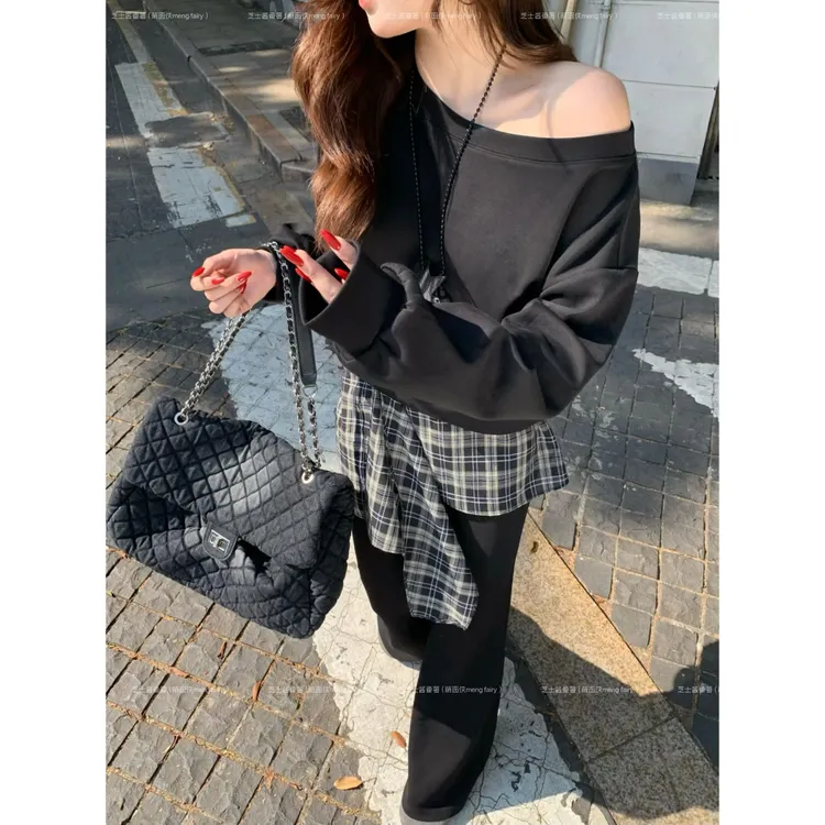 萌面侠现货【秋日画报】棉质卫衣长裤纯欲慵懒风女装64436447流光风