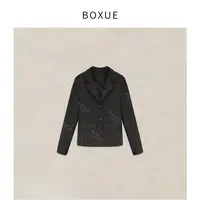 BOXUE“踏歌行”2025秋冬高级感压线薄棉服轻奢 外套#250923W5172