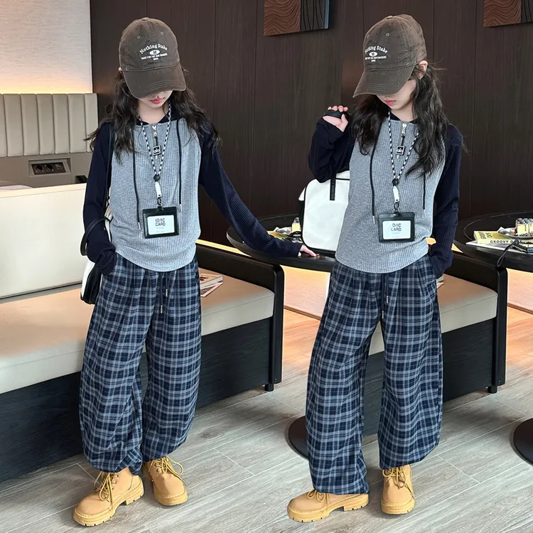 女童秋季套装2025新款女大童秋装韩系上衣儿童百搭休闲裤两件套潮