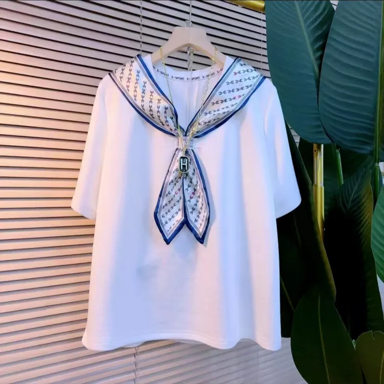 大码宽松短袖t恤2025夏季新款胖mm时尚休闲洋气显瘦减龄百搭上衣