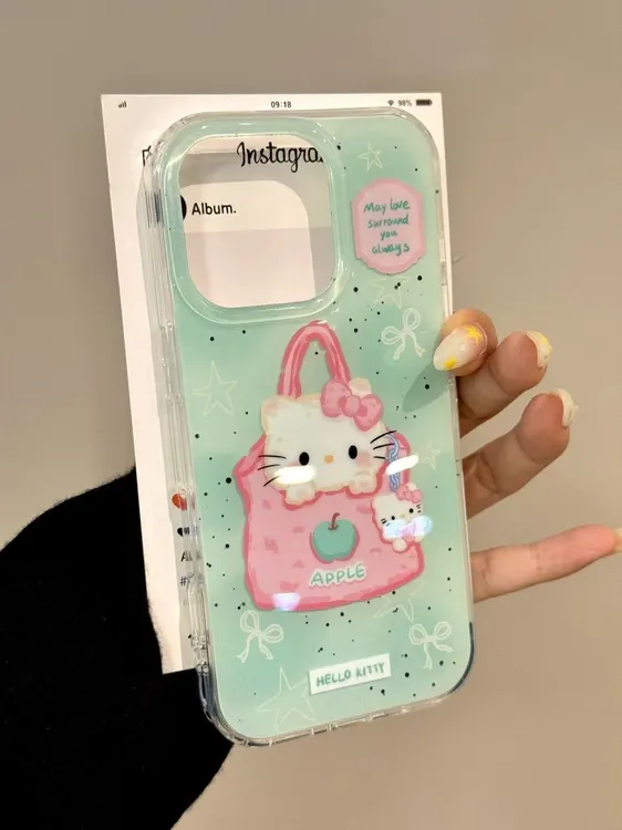IMD购物袋kt猫适用iphone16苹果15果冻手机壳小米OPPOVIVO荣耀