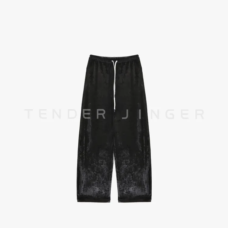 Tender Jinger｜线下专供 立体冰花光泽丝绒弯刀裤T54SAI50352