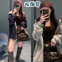 秋季新款灰蓝色双面穿外套
