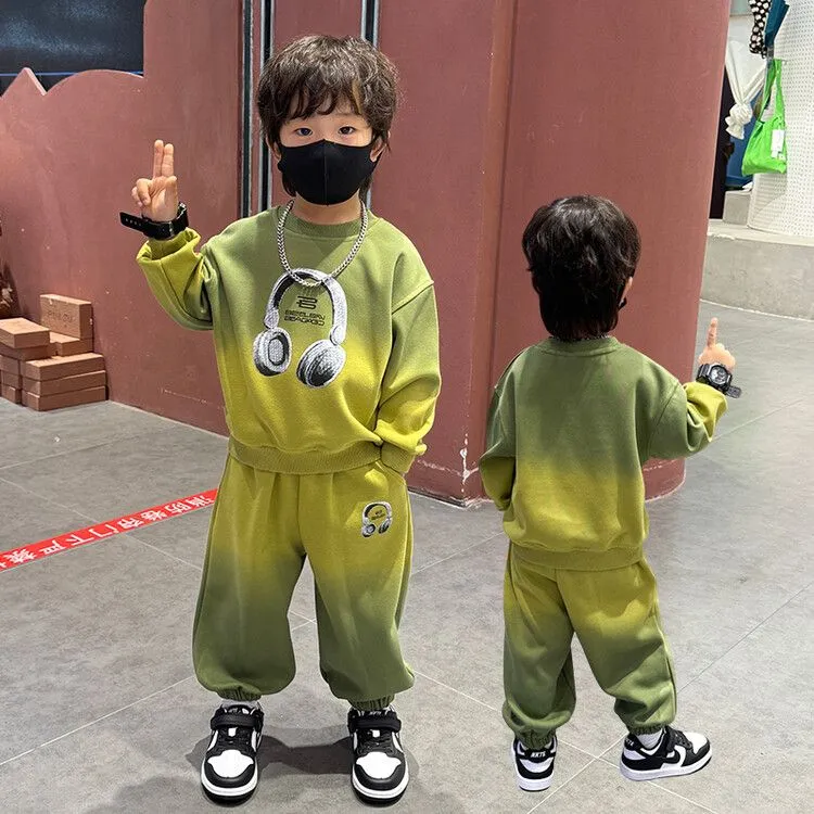 男童套装秋装2025新款卫衣帅气儿童男孩春秋时髦秋季两件套