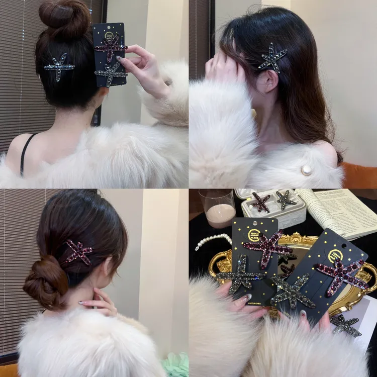 香妃恋人新款海星鸭嘴夹女边夹发夹时尚刘海夹气质发饰韩版