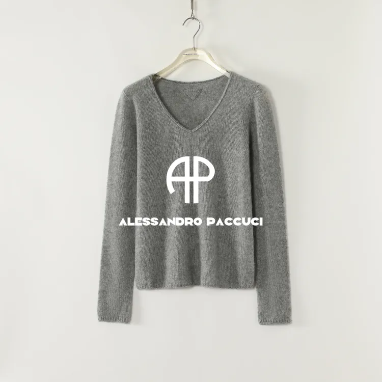 AP洛哥53132ST【自在记忆】羊绒+羊毛V领立体缝骨多色时尚套头衫