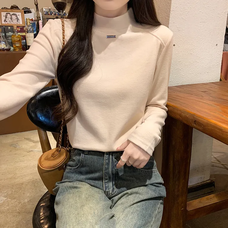显瘦喂奶上衣德绒薄款哺乳长袖女春秋新款韩版圆领上衣大码